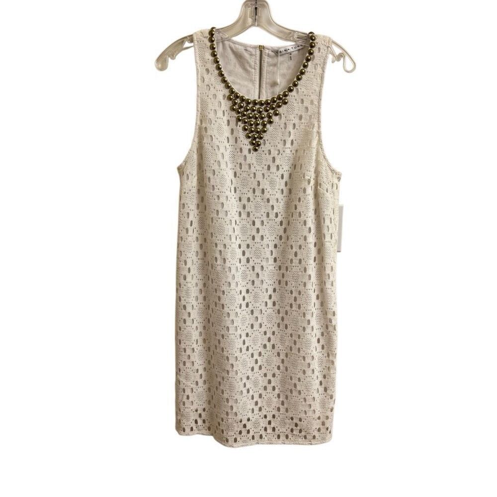 NEW Trina Turk Avalon Dress in White Lace Sleeveless Shift Size 10